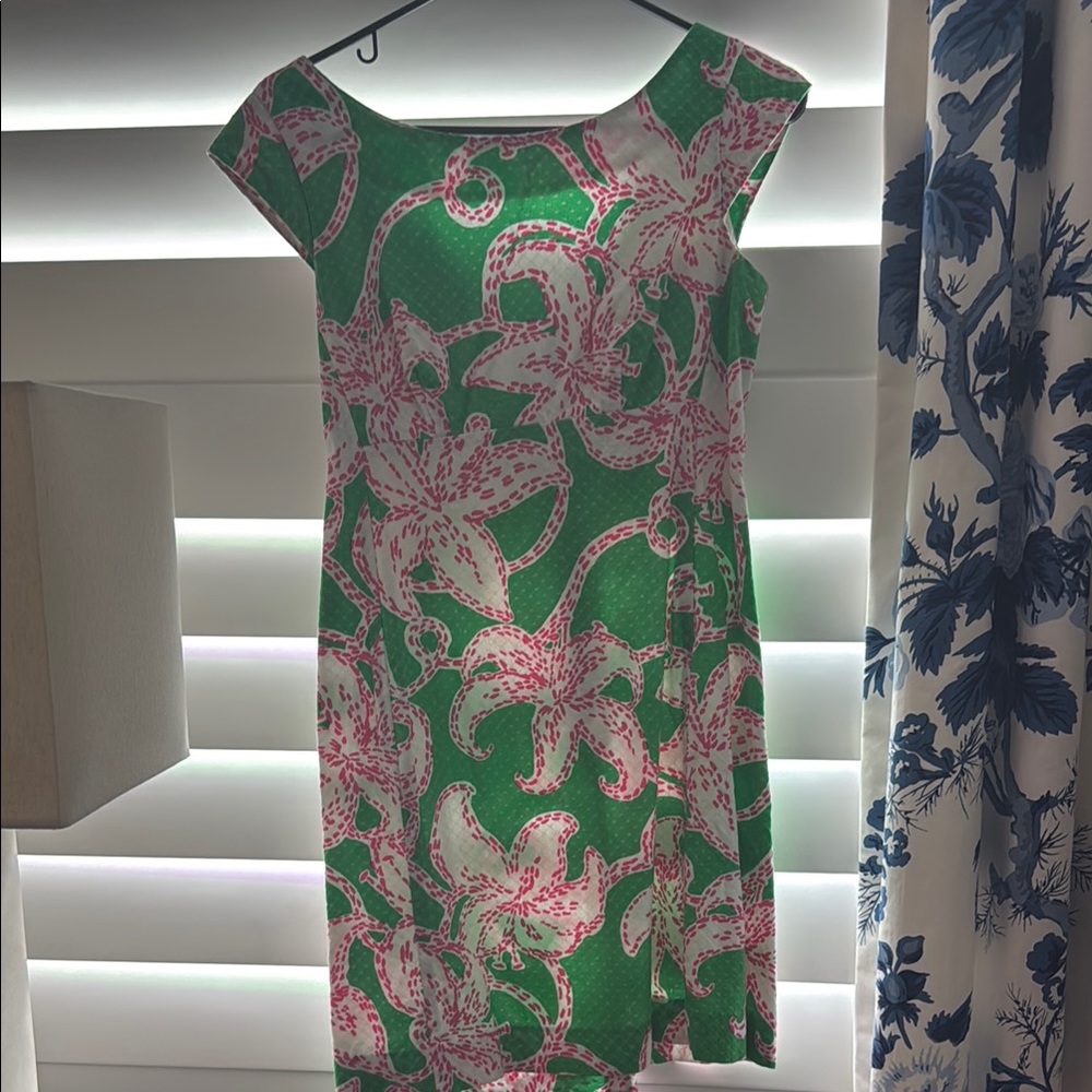 Lilly Pulitzer Green and Pink Sheath Mini Dress
